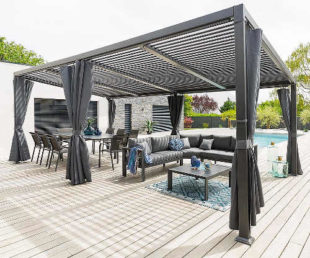 Velká luxusní hliníková terasová pergola k domu 7,2x3 m