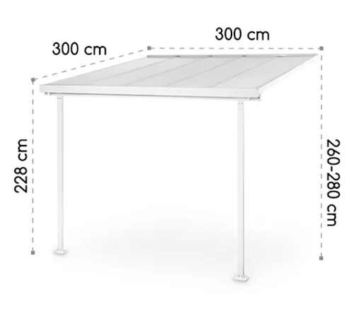 Pergola pro zastřešení terasy 3 x 3 metry