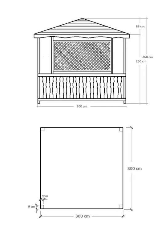 dřevěný altán v elegantním designu