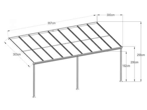 pergola do exteriéru z hliníku