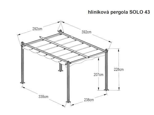 pergola z hliníku do zahrady