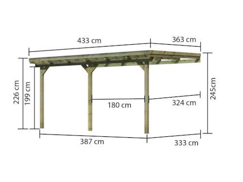 moderní dřevěná pergola ke zdi