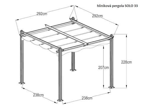 zahradní pergola se zatahovací střechou