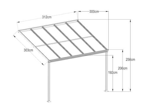 pergola ke zdi i jako přístřešek na auto