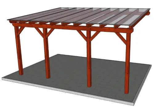 Dřevěné zastřešení terasy - pergola 5x4 m